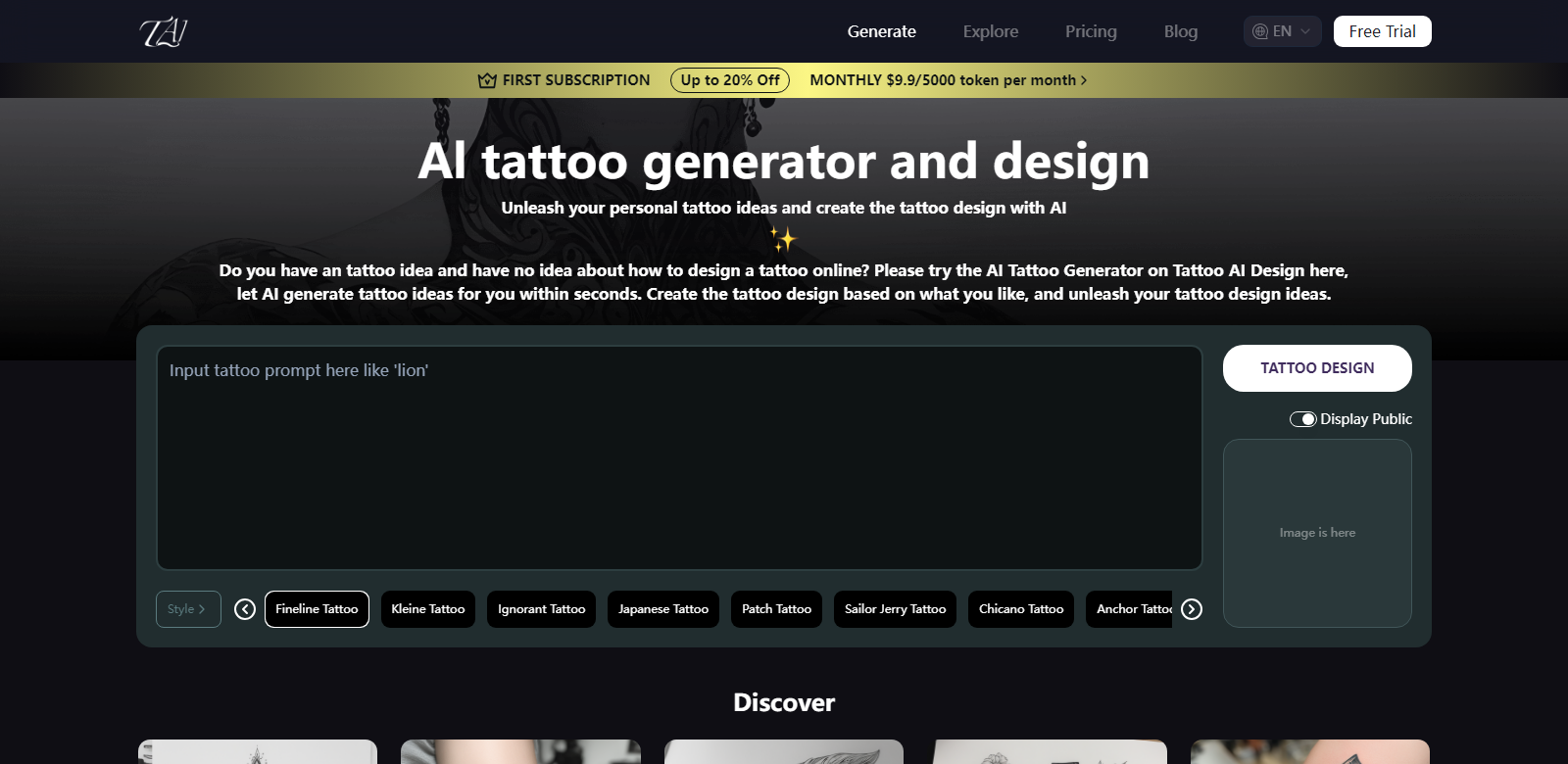 AI Tattoo Generator scrrenshot