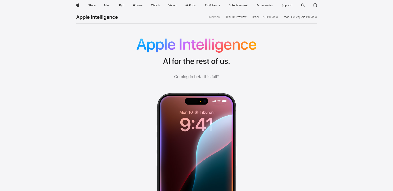 Apple Intelligence scrrenshot