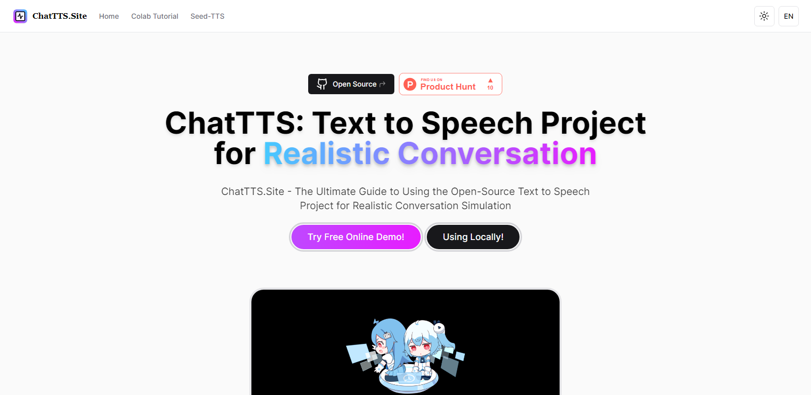 ChatTTS Site scrrenshot