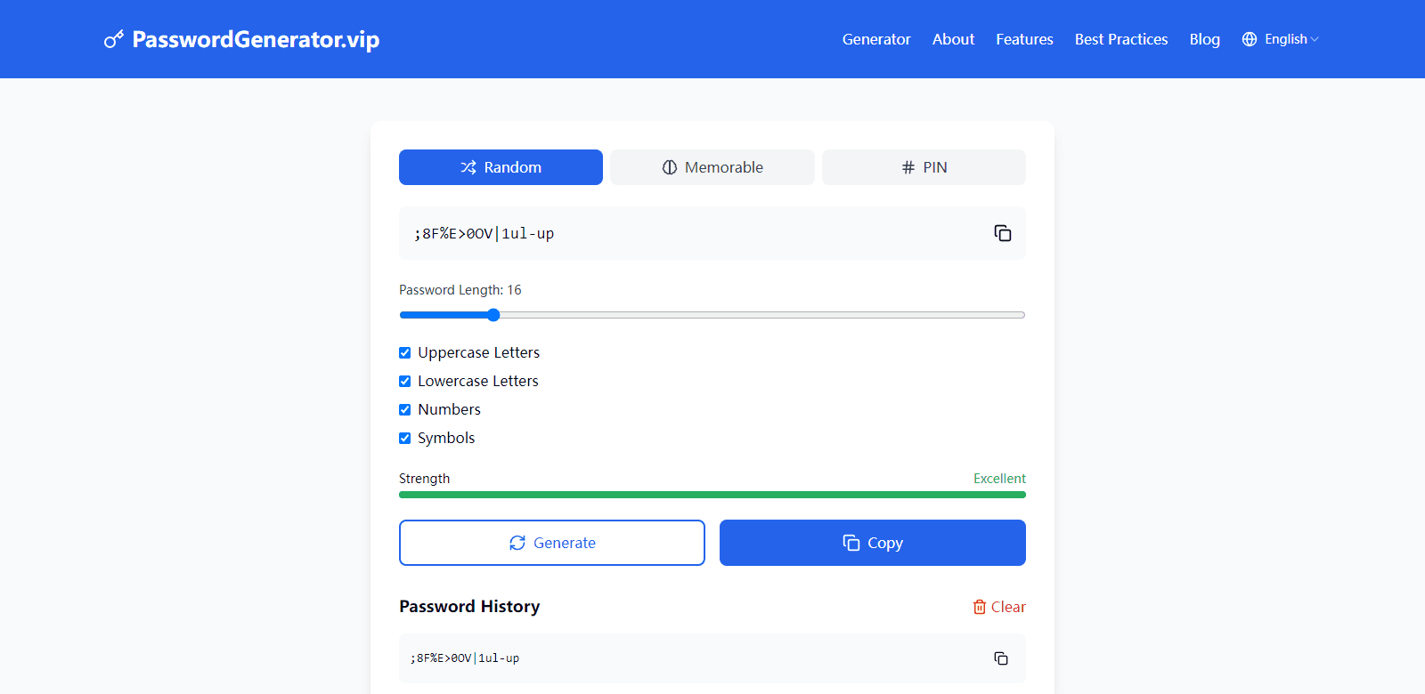 passwordgenerator scrrenshot