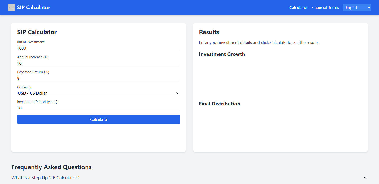 Step-UP SIP Calculator scrrenshot